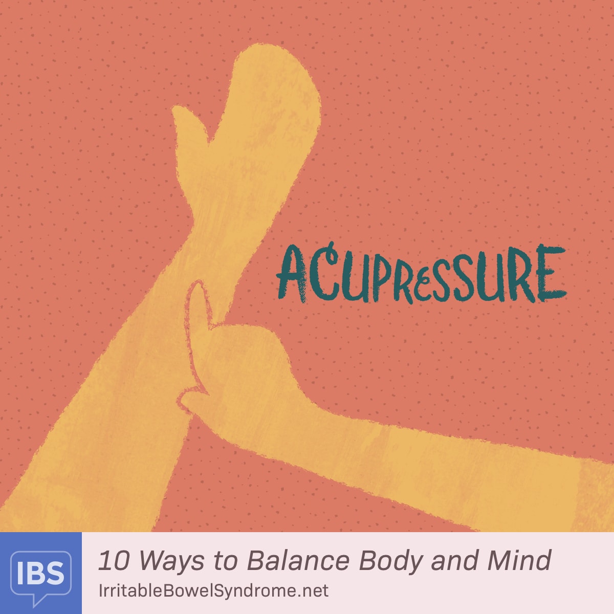 A finger presses on the wrist of an open palm.