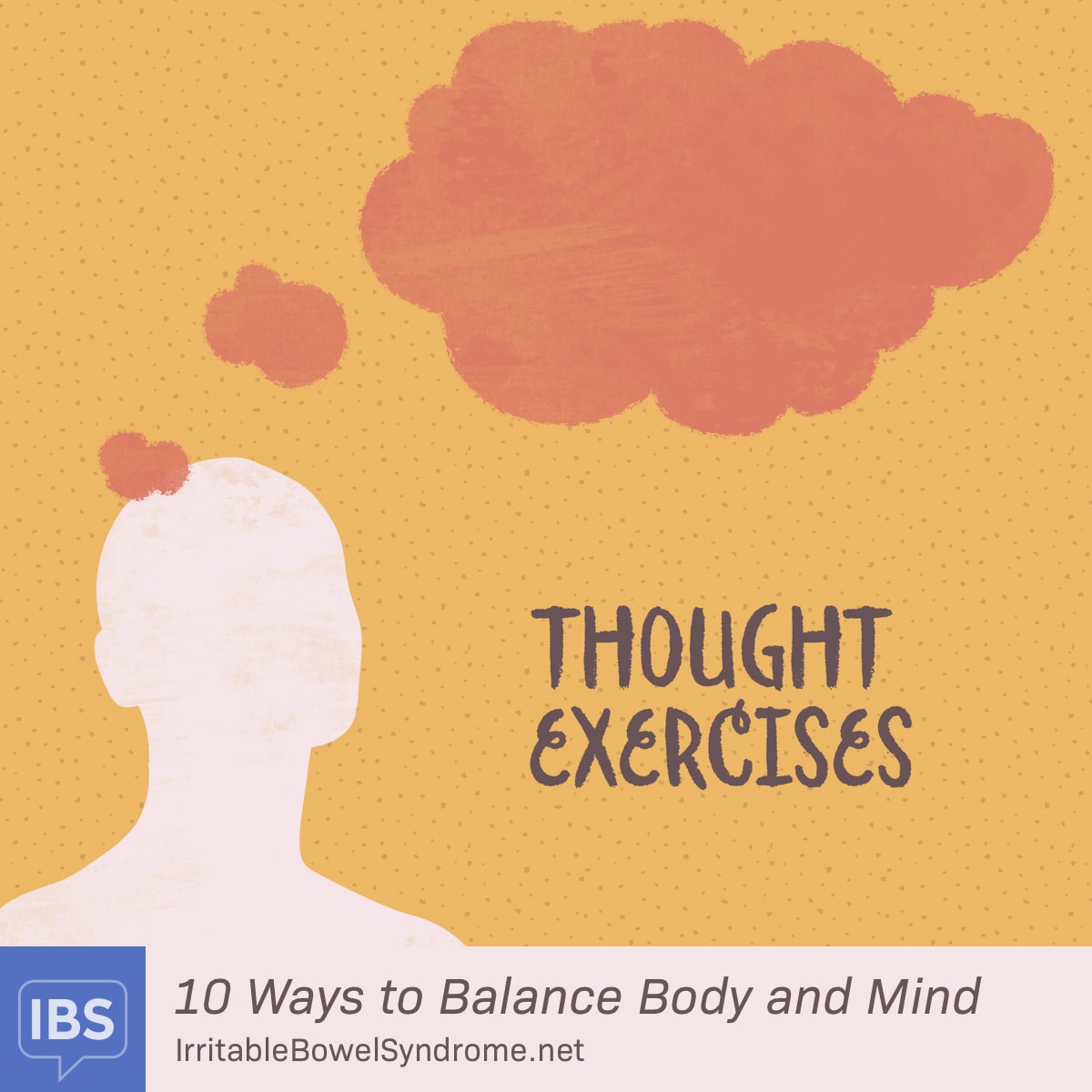 A person looks up at their thought bubble.